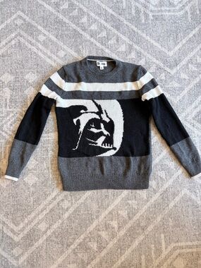 GAP Black, Gray & White Darth Vader Crewneck Sweater
